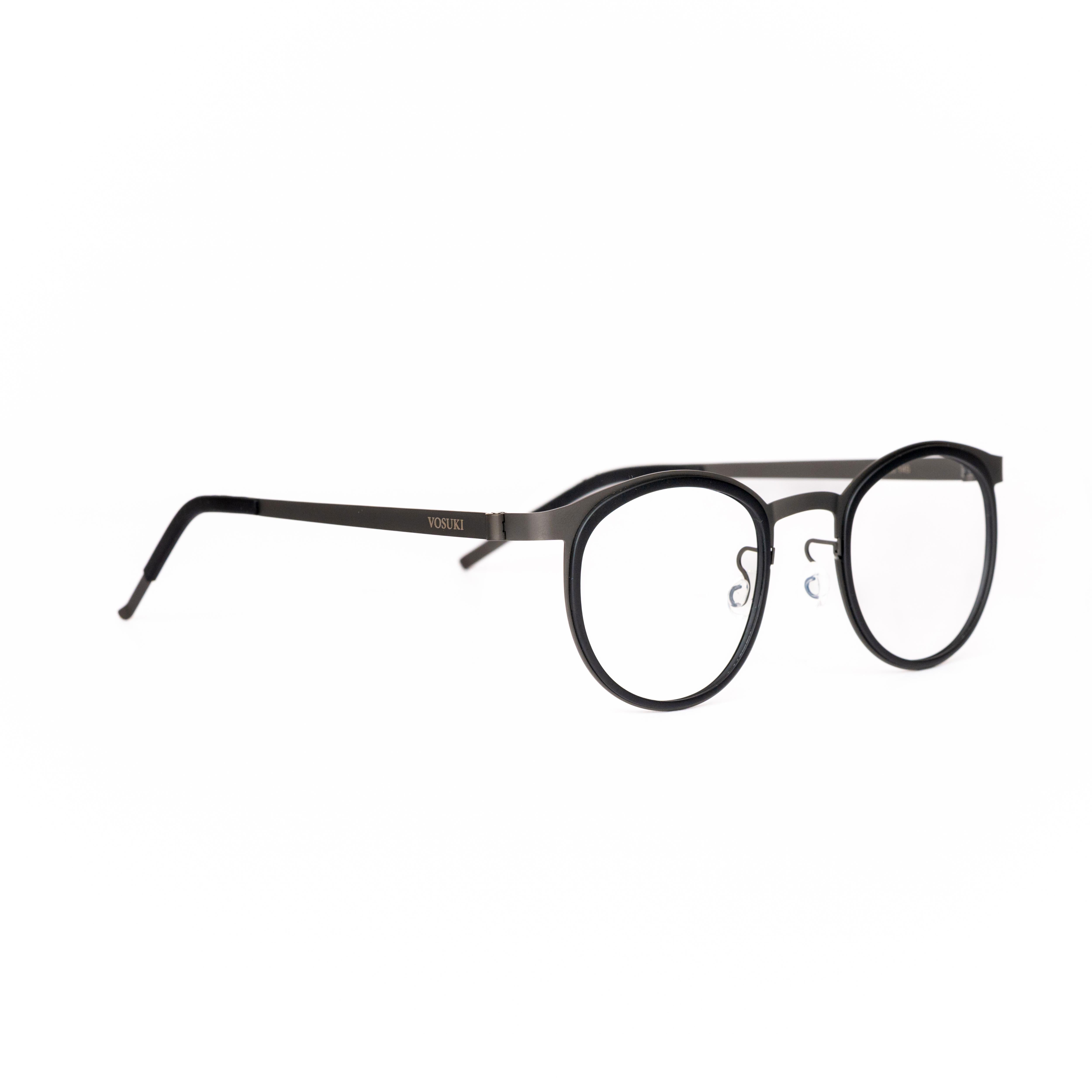 Blue Gun Round Glasses