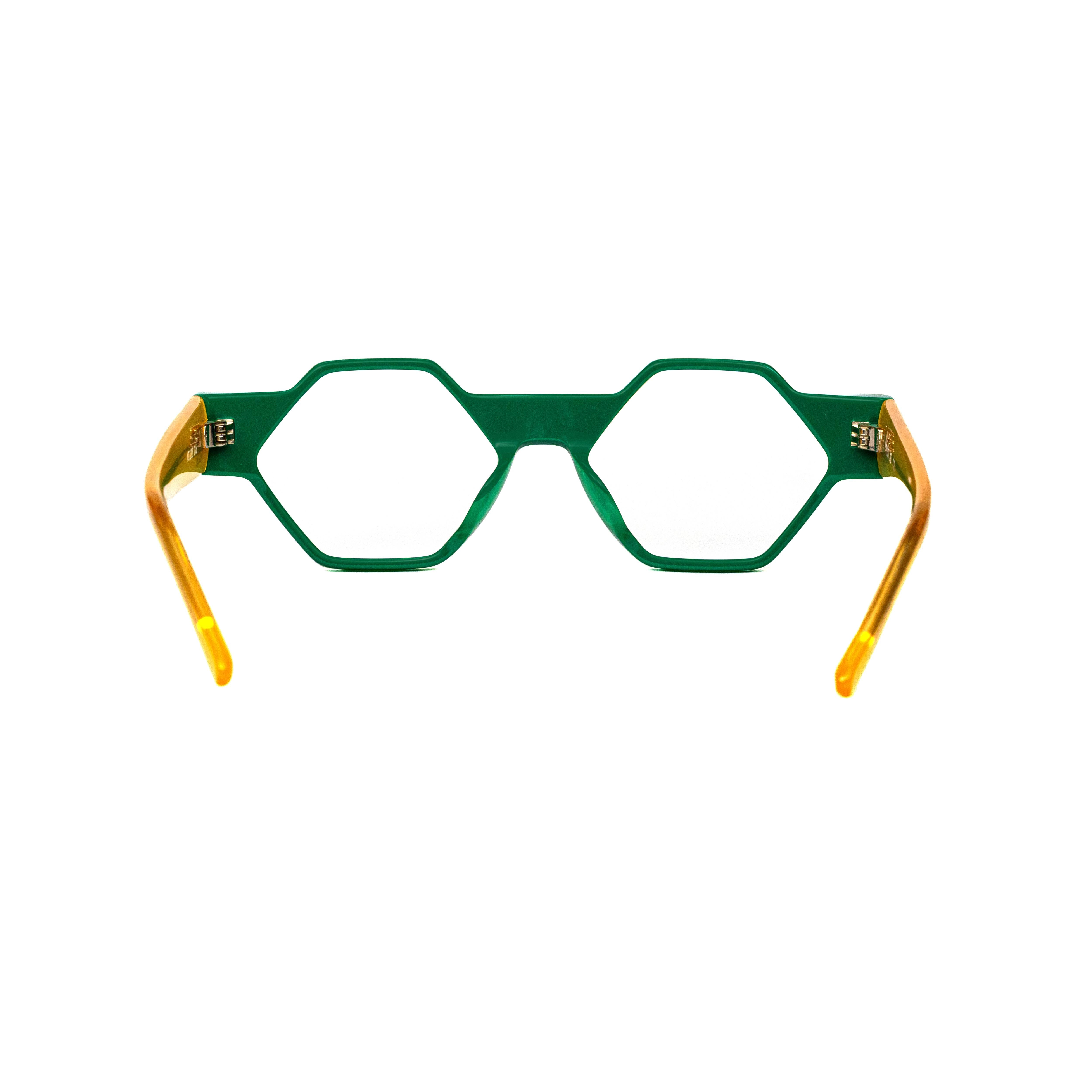 Green Hexagon Glasses