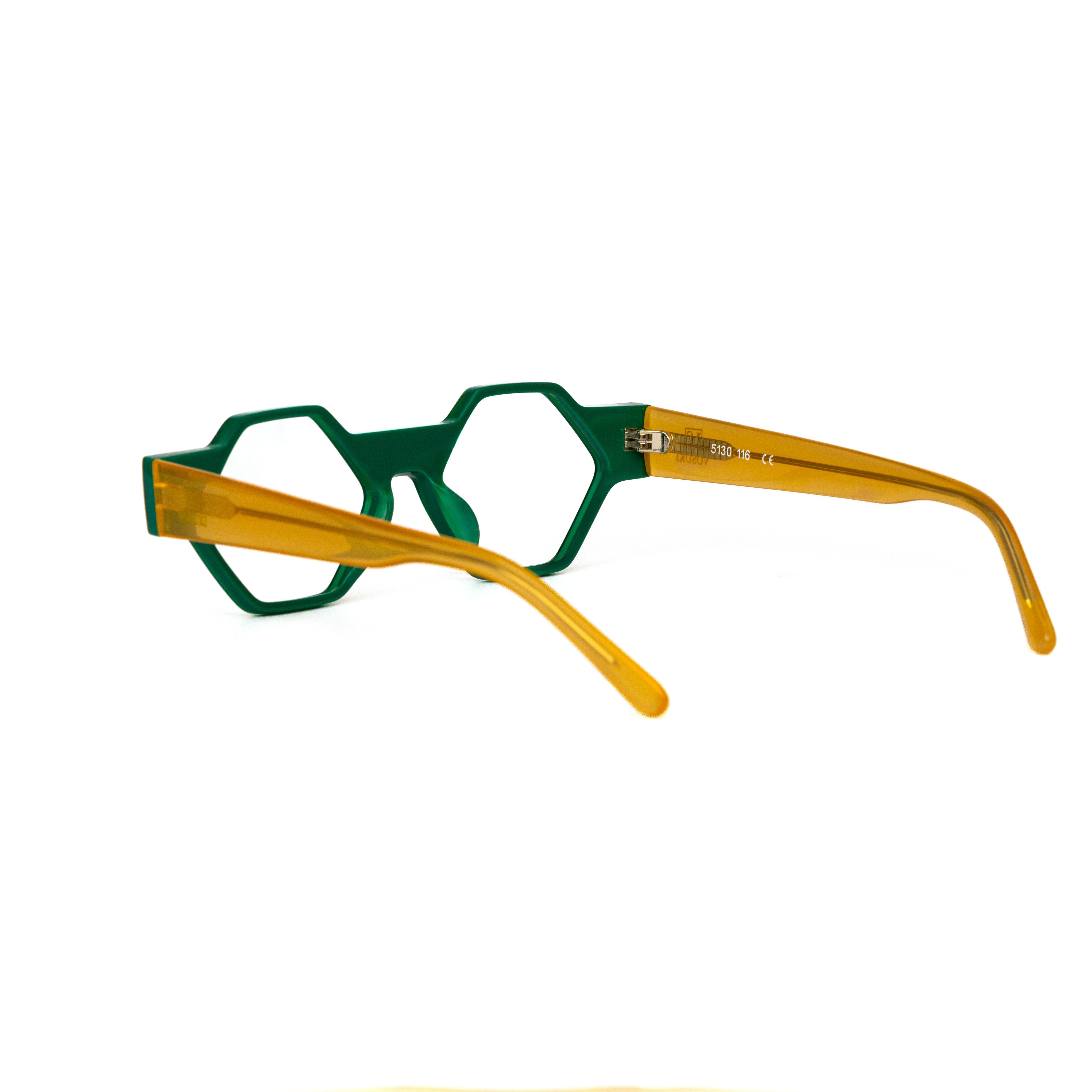 Green Hexagon Glasses