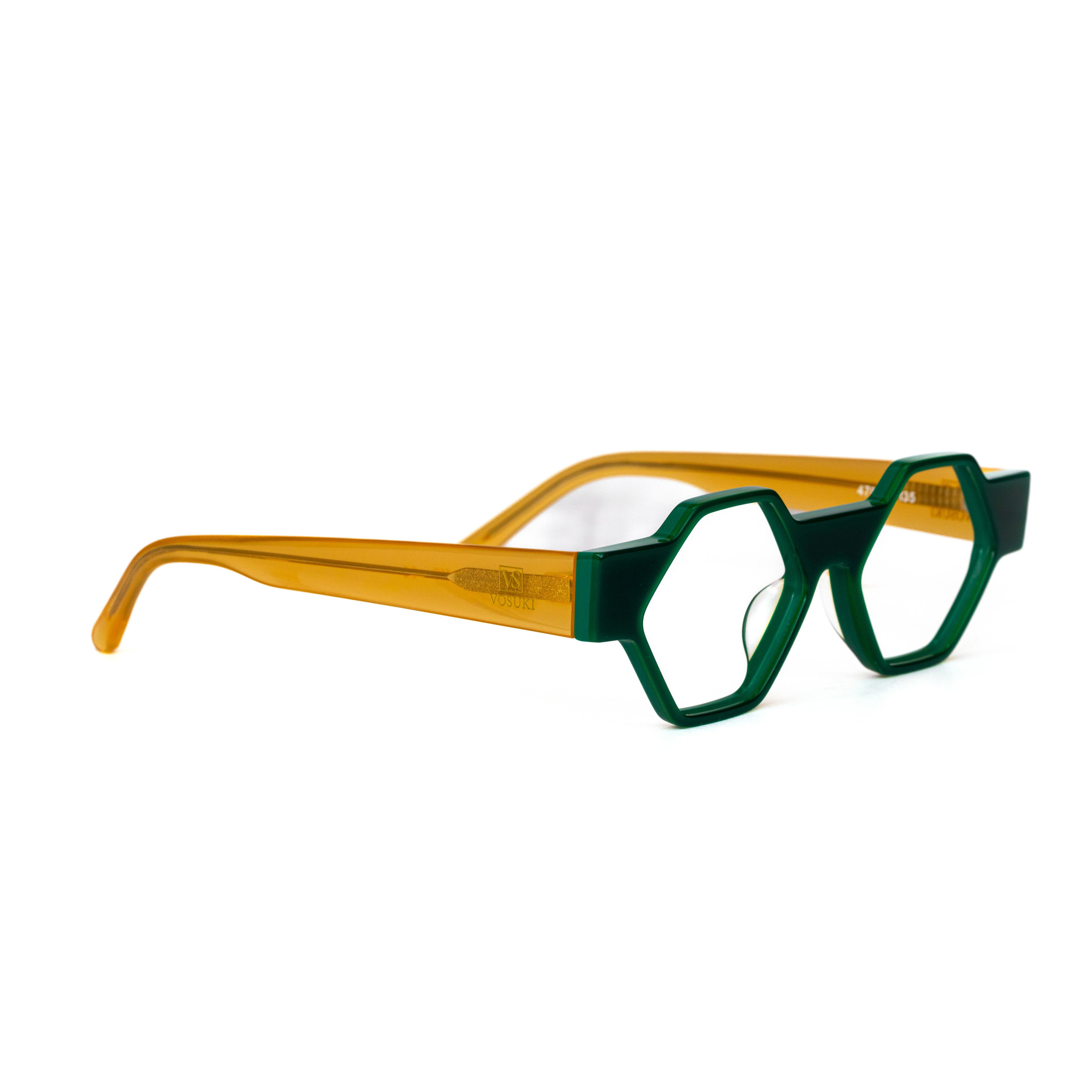 Green Hexagon Glasses