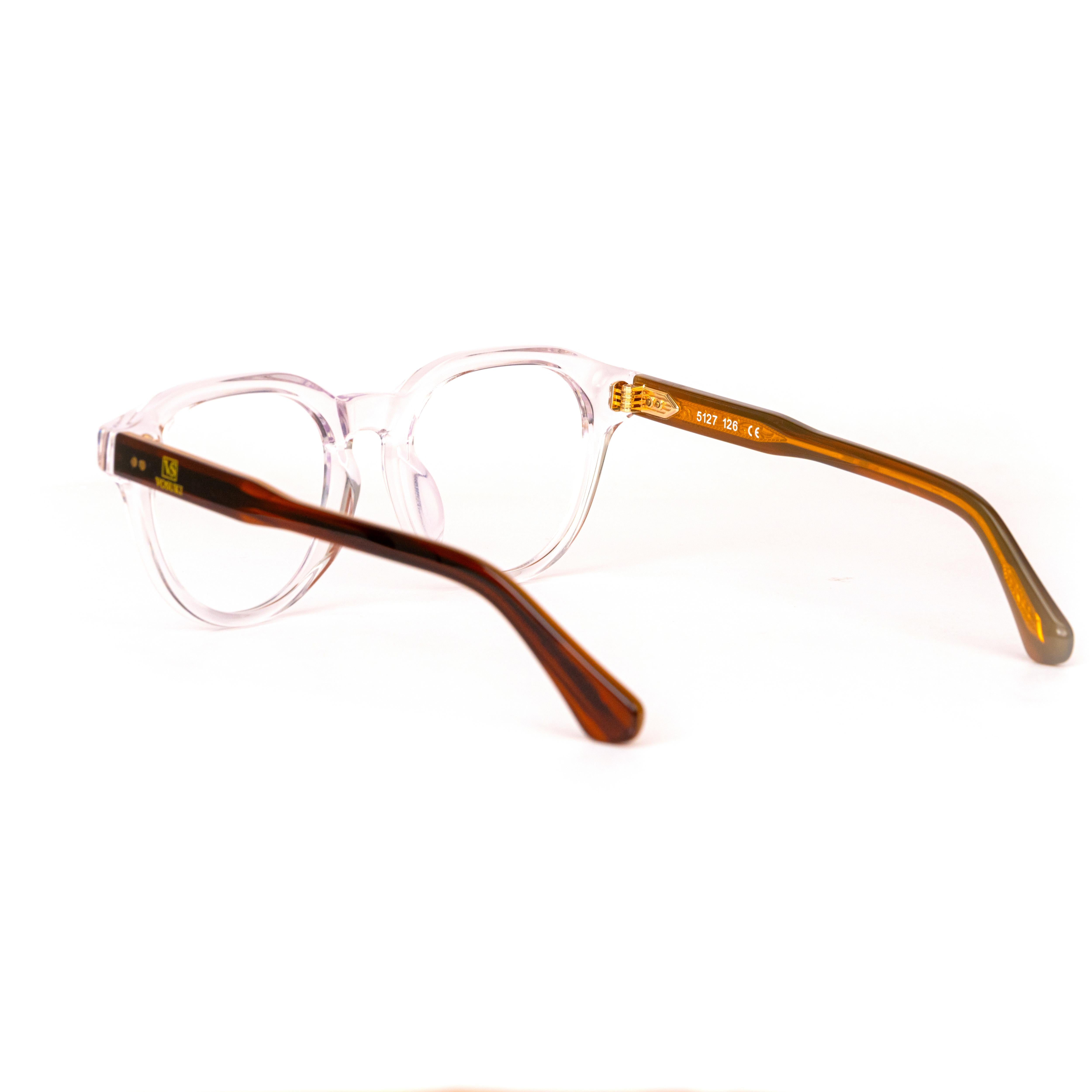 Clear Brown Round Glasses