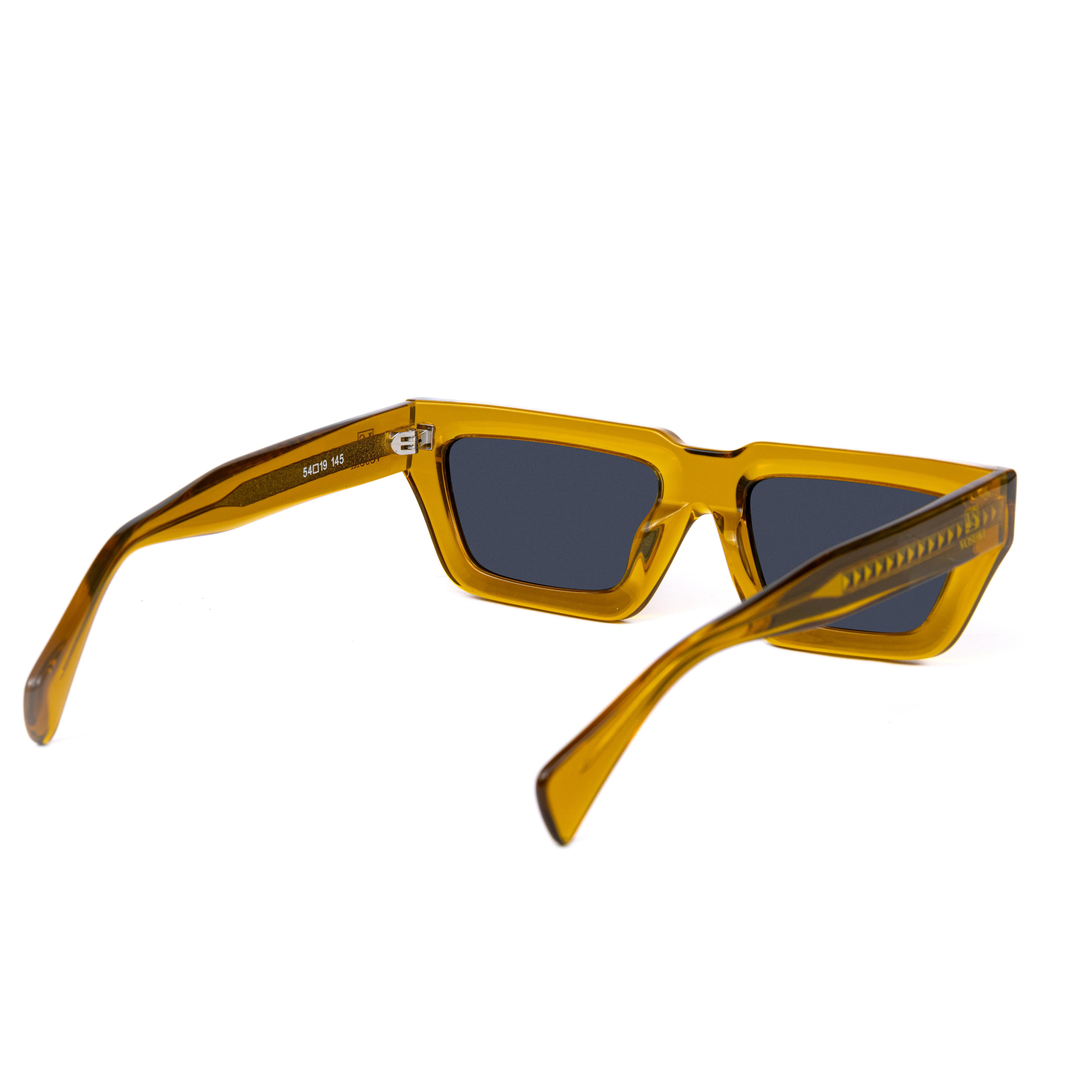 Orange Pentagon Shaped Glasses