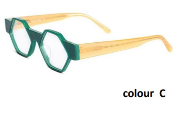 Green Hexagon Glasses