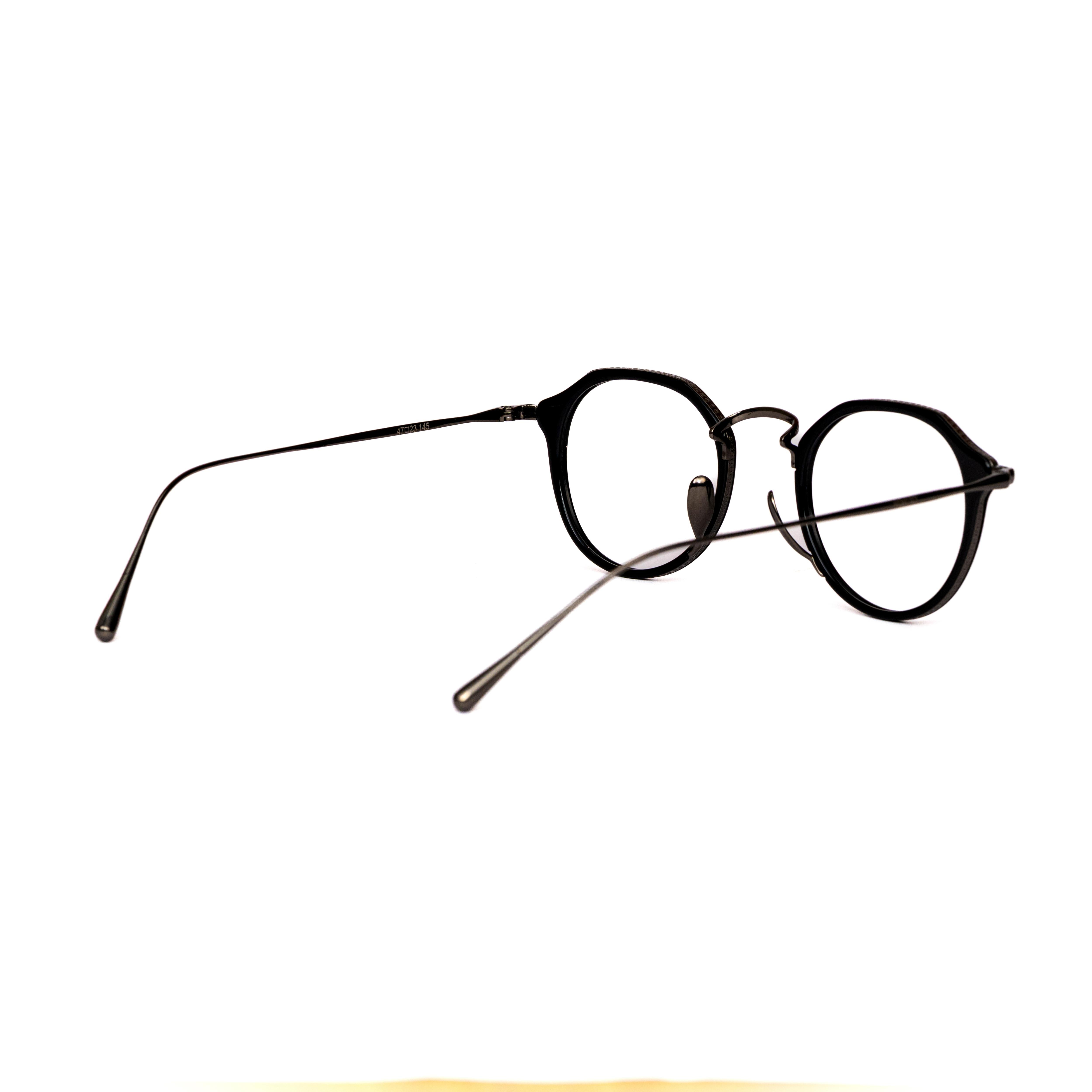 Black Gun Hexagon Glasses