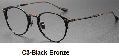 Black Bronze Round Glasses