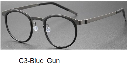Blue Gun Round Glasses